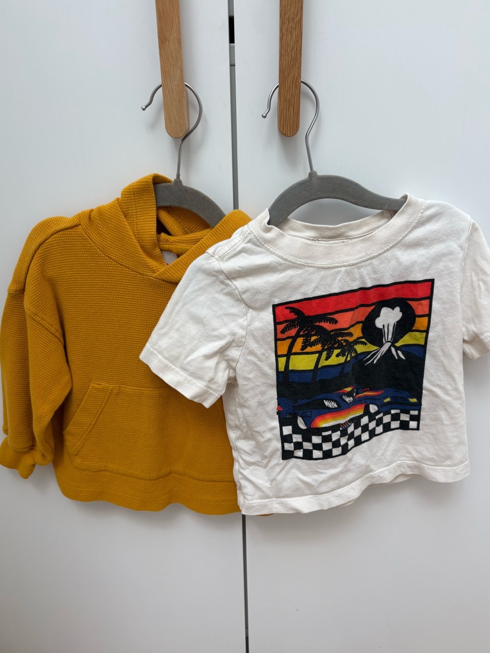 2T 24M Toddler boy Hanna Andersson 2pc bundle long short sleeve shirt yellow set